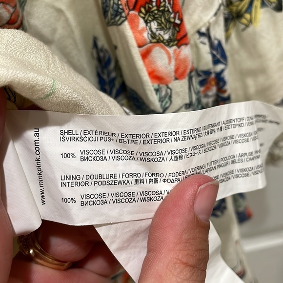 Minkpink Floral Button Front Halter Mini Dress M - Picture 6 of 9